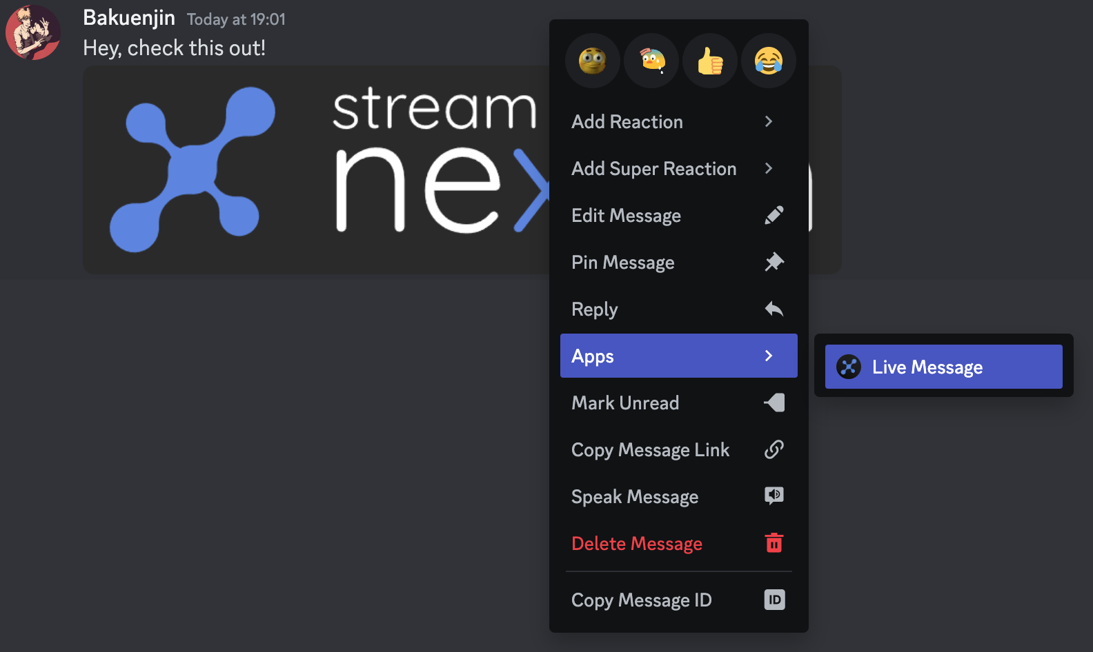 discord_live_message option guide